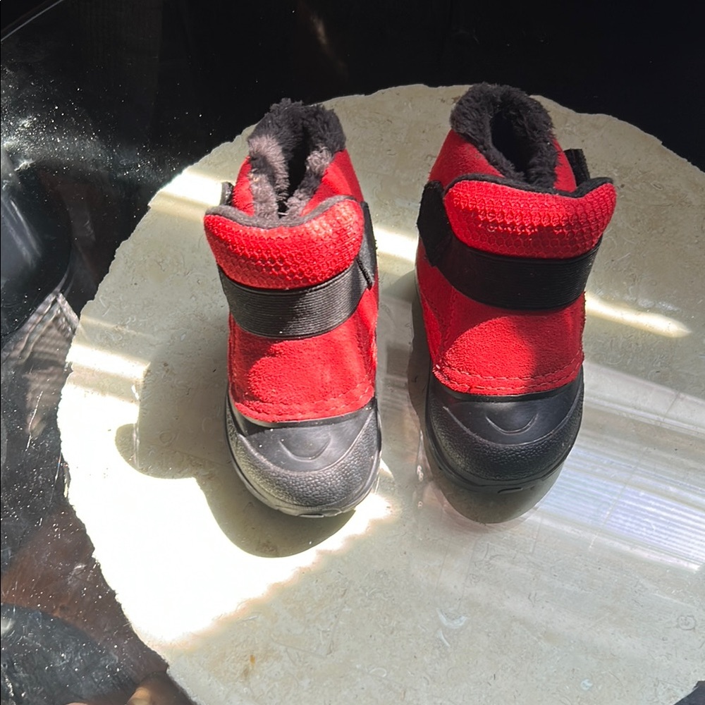 Kids Red and Black Winter Boots